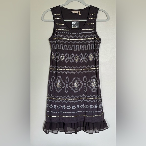 LOGO by Lori Goldstein Sheath Midi Dress Sleeveless Scoop Neck - Picture 1 of 4